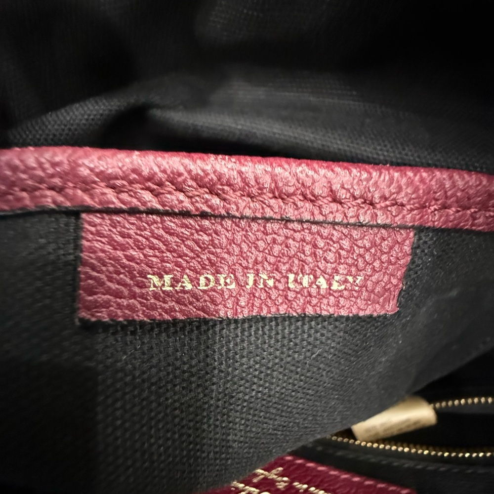 BURBERRY Helmsley Burgundy Leather House Check Adjustable Crossbody Bag - Picture 13 of 16